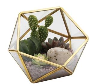 New Designs <b>Glass</b> & Metal Geometric Terrariums <b>Table</b> Centerpiece Indoor Dry Outdoor Planter For Home Hotel <b>Table</b> <b>Top</b> Decorative - Product Image 1