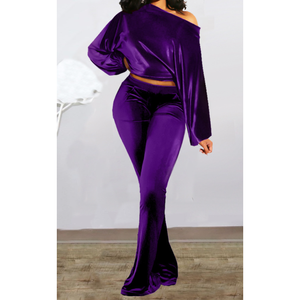 Survêtements de velours automne hiver 2024 avec LOGO personnalisé ensemble deux pièces pour femmes ensembles de sweat à capuche ensemble 2 pièces de jogging de velours survêtements - Product Image 2