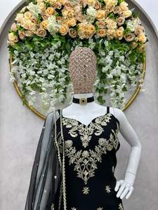 Fabzone Kurta Palazzo para Mujer, Bordado, Georgette Pesado, Inspirado en la Actriz de Bollywood Kangana, Ropa de Fiesta, Fabzone Sharara - Product Image 3