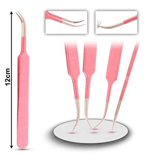 แหนบต่อขนตาปลอมสเตนเลสสตีลคุณภาพสูงปลายแหลมปลายแหลมจับเพชร - Product Image 1