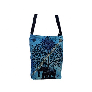 Sac à bandoulière en coton avec motif d'arbre et d'éléphant, sac à bandoulière bohème élégant, idéal pour le collège, le bureau et les sorties du week-end - Product Image 4