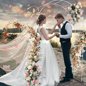 Adorox 7.5 pieds léger en métal blanc arc mariage jardin nuptiale fête décoration tonnelle - Product Image 2