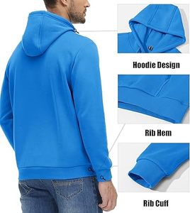 Sudaderas Casuales de Invierno para Hombre, Color Sólido, Moda, Corte Regular, 100% Algodón, Felpa, con Bolsillo - Product Image 1