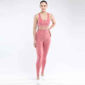 Ropa deportiva para mujer Conjunto de Yoga de 2 piezas Gimnasio Fitness Ropa deportiva Conjuntos de entrenamiento con Sujetador deportivo - Product Image 3