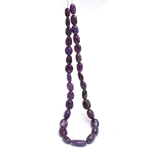 AAA + หินซูกิไลท์สีม่วงเข้ม10x12mm-12x20mm ลูกปัดนักเก็ตทรงไข่เรียบลูกปัดอัญมณีล้ำค่าเกรดพรีเมี่ยม Sugilite สำหรับเป็นเครื่องประดับ - Product Image 1