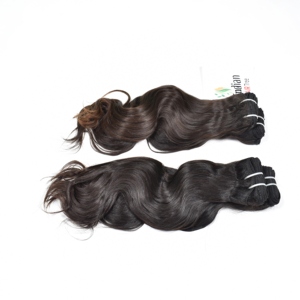 Extensions de cheveux humains indiens naturels, couleur noire, ondulation naturelle, cuticules alignées, sans traitement chimique, prix de gros - Product Image 1