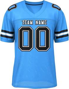 Logotipo personalizado de secado rápido de tela de los juegos de fútbol sublimación camisa de compresión americana uniformes de fútbol - Product Image 1