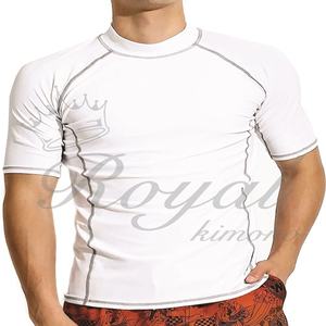 Personnalisé à manches courtes Spandex/Polyester respirant unisexe Rash Guard 240 GSM transfert de chaleur imprimé en gros 2025 Jiu Jitsu - Product Image 6