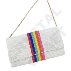 Double Side Floral Beaded Clutch Purse for Women Summer <b>Party</b> <b>Bag</b> with Birthday Gift Floral Bead Design Custom Beaded <b>Party</b> - Product Image 5