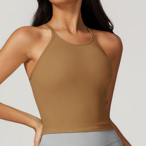 Top Corto Deportivo para Mujer de Secado Rápido, con Relleno en el Pecho, Tirantes Finos, para Yoga, Running, Gimnasio, Venta al Por Mayor Personalizada - Product Image 5