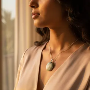 Women's Natural Gemstone Pendant Silver Stone Bohemian Style Plated <b>Gold</b> Religious Jewelry <b>Number</b> Pattern Charms Alloy Material - Product Image 1