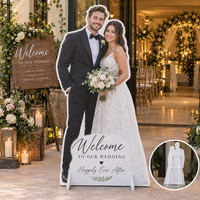 Standee grand format amovible pour mariage, découpe photo avec impression couleur pour événements, fêtes prénuptiales, personnalisable