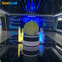 Système d'écran sphérique interactif Seeball de 60 cm de diamètre, OEM/ODM, résolution 1920x1200, gain 0,87, PET, angle de vue à 360 degrés, 6500