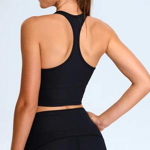 Hot Sale Styles Customizable logo Women Racerback Tank Workout Stretchy Fitness Activewear Yoga Running Sports Crop Top - Product Image 2