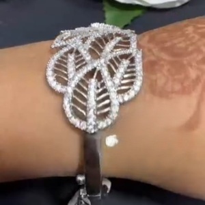 Elegant Best Quality <b>Silver</b> Finish Stones Look <b>Adjustable</b> <b>Bracelet</b> for Modern Wear And Party Wear <b>Bracelet</b> for Women and Girls - Product Image 1