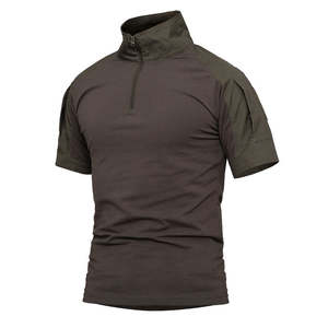 Chemise à manches courtes pour homme, demi-zip, col rond, tricotée en polyester/coton, respirante, vêtements de performance personnalisés - Product Image 6