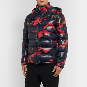 Veste matelassée épaisse et brillante pour hommes, coupe-vent détachable, couleurs d'épissure avec logo imprimé, vestes bouffantes à double curseur, vente en gros - Product Image 6