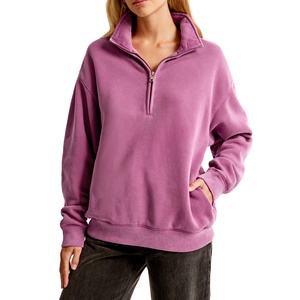 Nuevas sudaderas con capucha de mujer de moda último estilo algodón poliéster desgaste Casual media cremallera sudaderas con capucha al por mayor personalizado de alta calidad - Product Image 4