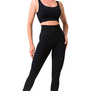 ชุดโยคะออกกำลังกาย2ชิ้นคุณภาพสูงสำหรับผู้หญิงชุดฟิตเนสและชุดโยคะออกกำลังกายดีไซน์สีพื้นระบายอากาศได้ดี! - Product Image 1