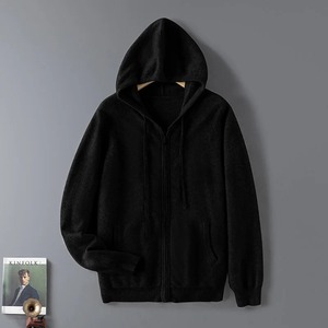 เสื้อสเวตเตอร์ถักมีฮู้ดสไตล์เกาหลีสำหรับผู้ชายเสื้อกันหนาวแบบสวมหัวทรงโอเวอร์ไซส์ลำลองให้ความอบอุ่นมีสไตล์สีทึบ - Product Image 5