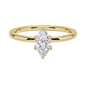 Anillo de moissanita DE BODA romántico con 925 de plata diamante natural solitario estilo clásico plateado para fiestas - Product Image 4