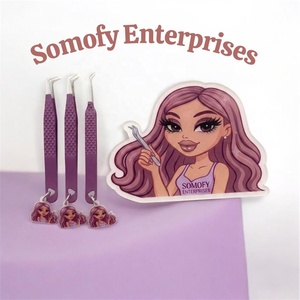 Somofy Enterprises <b>Custom</b> Made <b>Doll</b> Design Tile Eyelash Extension Tweezers Charms Stainless Steel Logo Packing Mink Sustainable - Product Image 6