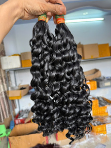 Wholesale price at Virgin Remy factory for natural black, Vietnamese, handcrafted, curly, soft waves, smooth, machine-made, doub - Product Image 2