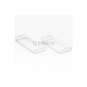 Plateau long moderne en acrylique transparent avec poignées latérales pour un présentoir élégant de chocolat - Product Image 1