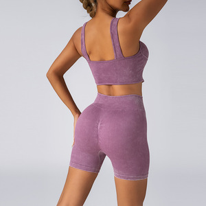 Gran oferta, conjunto de Yoga para mujer, 2 piezas de Spandex/poliéster a prueba de golpes, alta intensidad, Pilates, correr, Fitness al aire libre, Sujetador deportivo - Product Image 2