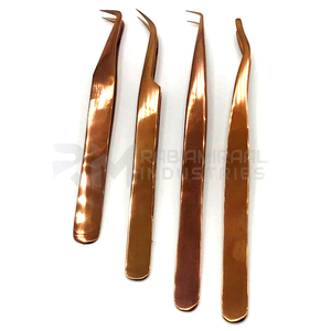 RMI Extension de Cils Shin Pince à Épiler Or Rose Plasma Couleur Avion Grip Pince À Épiler Ensemble - Product Image 5