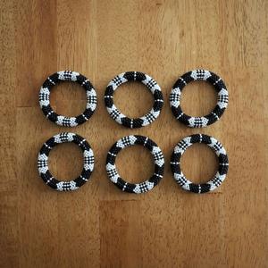 แหวนผ้าเช็ดปากลูกปัดสไตล์ Boho สำหรับโต๊ะรับประทานอาหารแบบชนบทแหวนผ้าเช็ดปากลูกปัดเม็ดกลมมีลวดลายชนเผ่าหัตถกรรม - Product Image 4