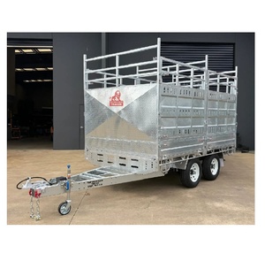 Heavy Duty Livestock <b>Farm</b> <b>Trailer</b> for Cattle Sheep Goats and Pigs with Durable Steel Construction Agricultural Transport - Product Image 4