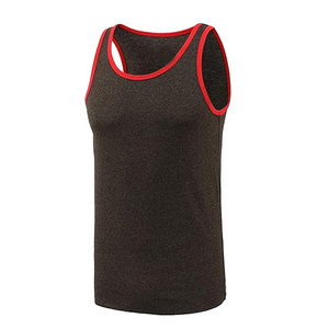 Camiseta sin mangas gris con logotipo gráfico personalizado Camiseta sin mangas de mezcla de algodón pequeña para hombre - Product Image 5