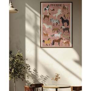 Póster de Caballos de la Tierra de Estilo Moderno, 61x91.5 cm, Arte de Pared Rosa - Product Image 4