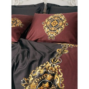 Juego de funda de edredón doble Palace de satén de algodón Ebren antracita-elegante acabado satinado para tu dormitorio - Product Image 2