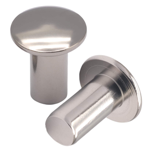 Rivet en aluminium massif zingué à tête plate ronde, grade 4.8 6.8, rivet métallique - Product Image 1