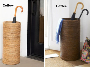 Handmade Rattan Woven Storage Bucket Bright Home Decor Umbrella Exercise Mat Storage Bucket Living Room Bedroom Decor - Product Image 3