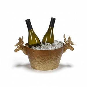 Nouveauté : seau à glace en métal texturé, refroidisseur à vin et à champagne, support de boissons pour table de fête, accessoire artistique et divertissant - Product Image 3