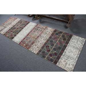 2.6x8.7 ft <b>Runner</b> Vintage Turkish Rug, <b>Red</b> Moroccan Wool Rug - Product Image 4