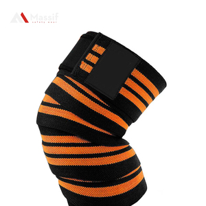 Sangles de soutien du genou élastiques de qualité supérieure, respirantes en Spandex/Polyester, fermeture réglable auto-agrippante, unisexe, logo personnalisé - Product Image 3
