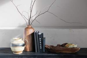 Florero de madera pulido a mano de alta calidad, decoración de mesa de diseño moderno para Navidad y bodas - Product Image 2