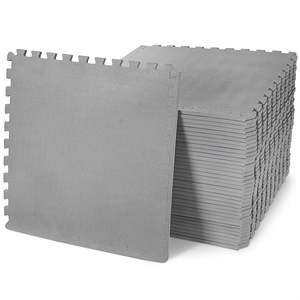 BalanceFrom High-Density Anti-Static 144 Sq Ft Gray Exercise Mat <b>Tiles</b> Customizable for Gym Use <b>Interlocking</b> EVA Foam Fitness - Product Image 6