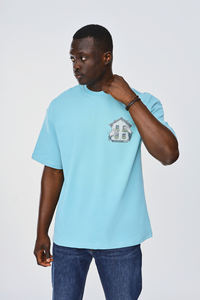 เสื้อยืดพิมพ์ลายดิจิทัลคุณภาพพรีเมียมสำหรับผู้ชาย ผลิตจากผ้าเจอร์ซีย์ระบายอากาศได้ดี ขนาดใหญ่พิเศษ พร้อมคุณสมบัติป้องกันการเกิดขุย - Product Image 5