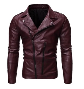 Veste en cuir pour hommes en gros bon marché Veste noire Vestes en cuir PU de qualité supérieure à la mode britannique - Product Image 5