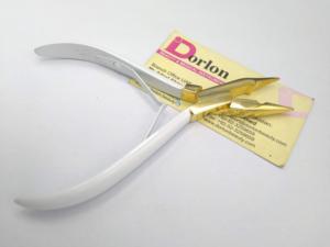 Alicates para extensiones de cabello con logotipo personalizado al por mayor, calidad sostenible, recubiertos de color blanco con punta chapada en oro, alicates para peinar el cabello - Product Image 3