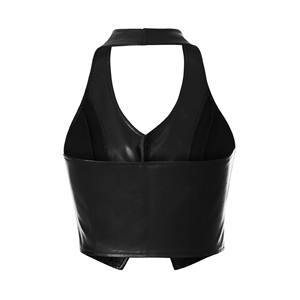 Leather <b>Vest</b> Summer 2023 <b>Women</b> Sleeveless Button Down Tank <b>Tops</b> Streetwear Party Wear Short <b>Vest</b> for Ladies - Product Image 5