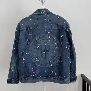 <b>Rhinestone</b> <b>Jacket</b> for Men Trendy Sparkle Style Casual Wear Wholesale Supplier <b>Rhinestone</b> Jeans <b>Jacket</b> - Product Image 2