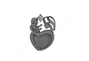 Haute qualité Mini plaqué or coeur 25x18mm mère-enfant pendentif 925 bijoux en argent collier parfait anniversaire fête des mères - Product Image 5