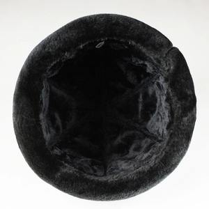 Gorro de lana de piel de oveja auténtica Unisex cosido a mano de alta calidad invierno cálido grueso suave Casual ajustable - Product Image 3