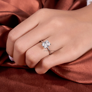 2.50 Ct Elongated Radiant Cut Moissanite Crushed Ice Solitaire Engagement <b>Ring</b> Sparkling Modern Moissanite Bridal Jewelry - Product Image 4